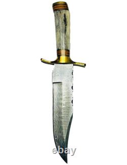 F. Normen Damascus Blade 13 Handmade Bowie Knife Handcrafted USA MADE Knives