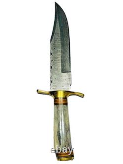 F. Normen Damascus Blade 13 Handmade Bowie Knife Handcrafted USA MADE Knives