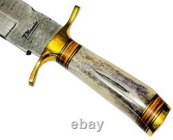 F. Normen Damascus Blade 13 Handmade Bowie Knife Handcrafted USA MADE Knives