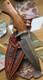 FH Knives. Beautiful Damascus Fixed Blade Knife With Sheath