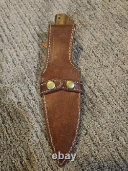 FH Knives. Beautiful Damascus Fixed Blade Knife With Sheath