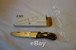Fallkniven FH9 Folding hunting Knife 3G steel dark Maroon micarta handle new
