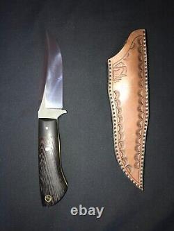 Fehr Stainless Hunter/ Hunting & Bushcraft Knife w Leather Sheath