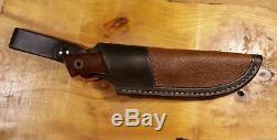 Fiddleback Forge Ironwood Bushcraft Hunting Knife wJoufuu Leather Dangler Sheath