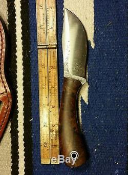 Fiddleback Forge Ironwood Hunting Skinner Knife Andy Roy Crossdraw Belt Sheath