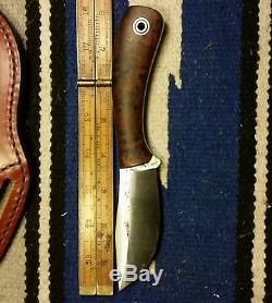 Fiddleback Forge Ironwood Hunting Skinner Knife Andy Roy Crossdraw Belt Sheath