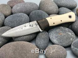 Fiddleback Forge MONARCH Brown Micarta & Smooth Ivory Color Handle 7.75 Knife