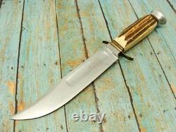 Fred Mac Overland Germany Stag Hunting Bowie Knife Vintage German Sheath Knives