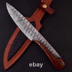 Full Tang Damascus Steel Hunting & Survival Knife Handmade Bowie with Sheath