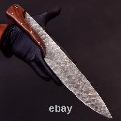 Full Tang Damascus Steel Hunting & Survival Knife Handmade Bowie with Sheath