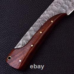 Full Tang Damascus Steel Hunting & Survival Knife Handmade Bowie with Sheath