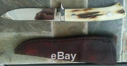 GEORGE HERRON Genuine Stag Custom Handmade Hunting Knife, early