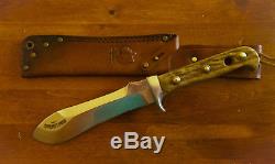 GERMANY- VINTAGE PUMA HUNTING KNIFE #6377 WHITE HUNTER Stag WITH SHEATH