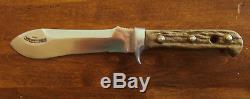 GERMANY- VINTAGE PUMA HUNTING KNIFE #6377 WHITE HUNTER Stag WITH SHEATH
