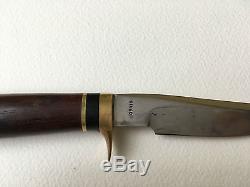 GREAT VINTAGE ORVIS RALPH BONE LUBBOCK TEX FIXED BLADE HUNTING KNIFE w SHEATH