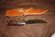 Gerber 525 With Original Leather Sheath Fixed Blade Knife Vintage