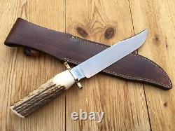 Gerber Bowie Knife Stag Handle Leather Sheath 238/1500 Limited Series USA