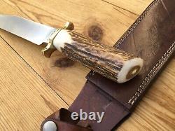 Gerber Bowie Knife Stag Handle Leather Sheath 238/1500 Limited Series USA