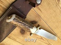 Gerber Bowie Knife Stag Handle Leather Sheath 238/1500 Limited Series USA