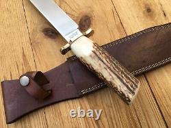 Gerber Bowie Knife Stag Handle Leather Sheath 238/1500 Limited Series USA