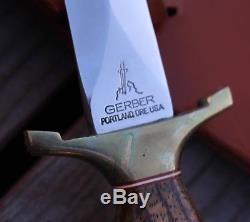 Gerber Double Edge Fixed Blade Hunting Knife & Sheath MKII MK 2 Presentation