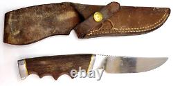 Gerber Model 525 Fixed Blade Knife with Leather Sheath Portland Oregon Wood