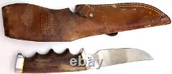 Gerber Model 525 Fixed Blade Knife with Leather Sheath Portland Oregon Wood