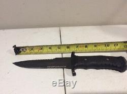 Gerber Silver Trident Fixed Black Rubber Handle knife