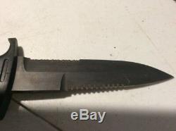 Gerber Silver Trident Fixed Black Rubber Handle knife