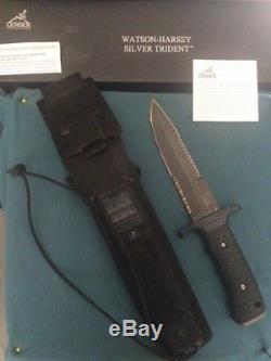 Gerber USA Watson Harsey Silver Trident Combat Fighting Bowie Hunt Knife In Box