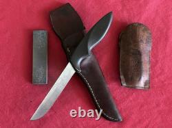 Gerber Vintage Shorty Knife-with Original Sheath- & Vintage Sharpening Stone