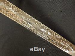 German Clam Shell Etched Blade Hunting Dagger Knife Sword WithS NO RESERVE