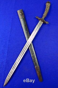 German Germany French France WW1 Hunting Dagger Knife Short Sword with Scabbard