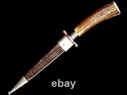 German Hunting Dagger Knife By Voss Cut. Co Germany Staghorn Hilt VN