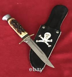 German Vintage Hunting Knife Rare Early Example 70+ Years Old Custom Sheath