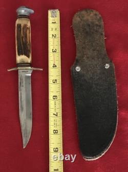 German Vintage Hunting Knife Rare Early Example 70+ Years Old Custom Sheath