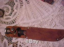 Gladstone Marbles vintage knife hunting withleather sheath