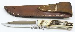 H. J. Schneider Maker Hunting Knife with Sheath #124 5 Blade Free Shipping