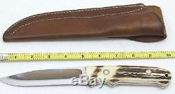 H. J. Schneider Maker Hunting Knife with Sheath #124 5 Blade Free Shipping