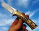 Hand Made Wally Bidgood Hunting Knife & Leather Belt Sheath-antler Grip-7 3/4