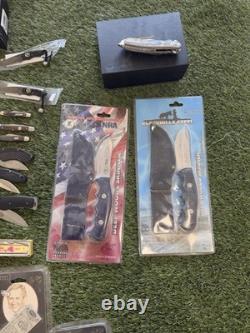 HUGE Knife Lot 60+ Knives Pocketknives, Bowie knives etc. See Photos! FREE SHIP
