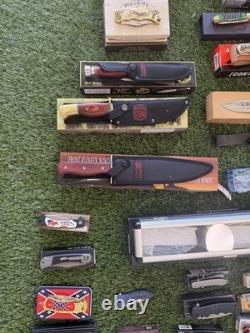 HUGE Knife Lot 60+ Knives Pocketknives, Bowie knives etc. See Photos! FREE SHIP