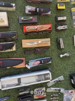 HUGE Knife Lot 60+ Knives Pocketknives, Bowie knives etc. See Photos! FREE SHIP