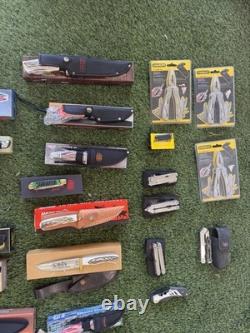 HUGE Knife Lot 60+ Knives Pocketknives, Bowie knives etc. See Photos! FREE SHIP