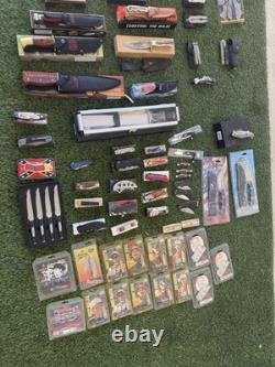 HUGE Knife Lot 60+ Knives Pocketknives, Bowie knives etc. See Photos! FREE SHIP