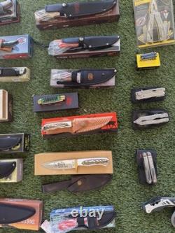HUGE Knife Lot 60+ Knives Pocketknives, Bowie knives etc. See Photos! FREE SHIP