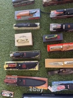 HUGE Knife Lot 60+ Knives Pocketknives, Bowie knives etc. See Photos! FREE SHIP