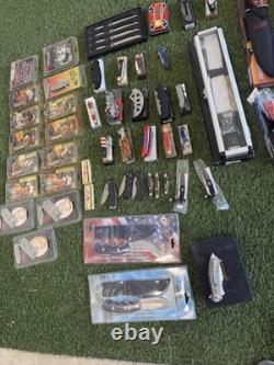 HUGE Knife Lot 60+ Knives Pocketknives, Bowie knives etc. See Photos! FREE SHIP