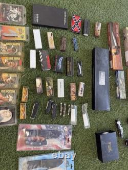 HUGE Knife Lot 60+ Knives Pocketknives, Bowie knives etc. See Photos! FREE SHIP
