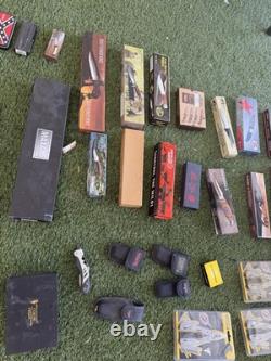 HUGE Knife Lot 60+ Knives Pocketknives, Bowie knives etc. See Photos! FREE SHIP